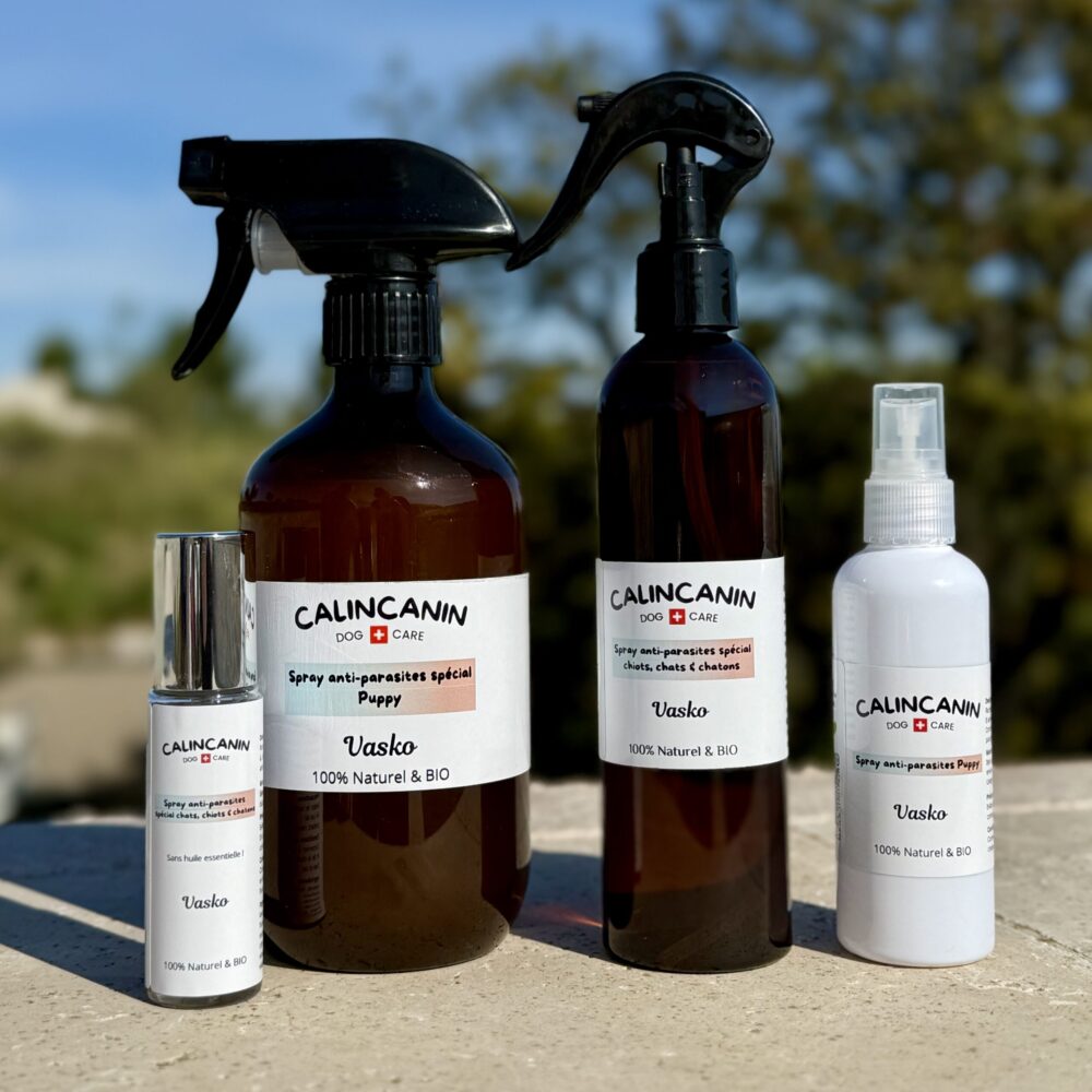 Vasko : <br>Spray anti-parasites spécial chiots/chat(on)s